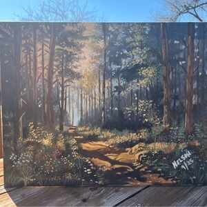 Whispers Of The Forest Trail Original Oil Painting 18x24 on Canvas